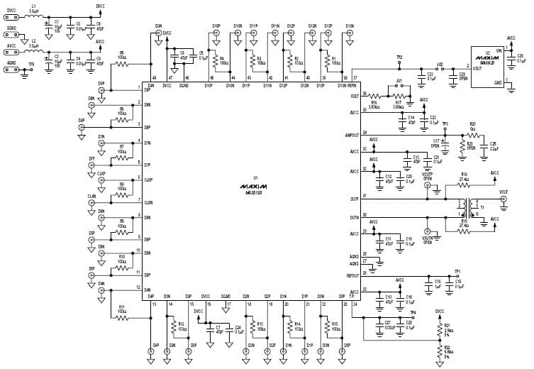 MAX5195EVKIT, Evaluation Kit for MAX5195 14-Bit, 260MSPS, 1CH DAC for Instrumentation