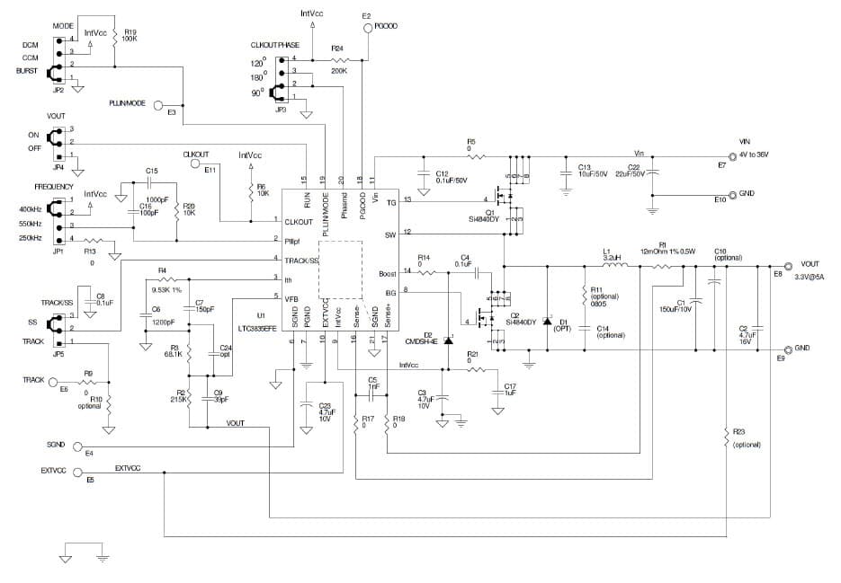 LTC3835EFE Demo Board, Low Iq, Synchronous Step-Down Controller