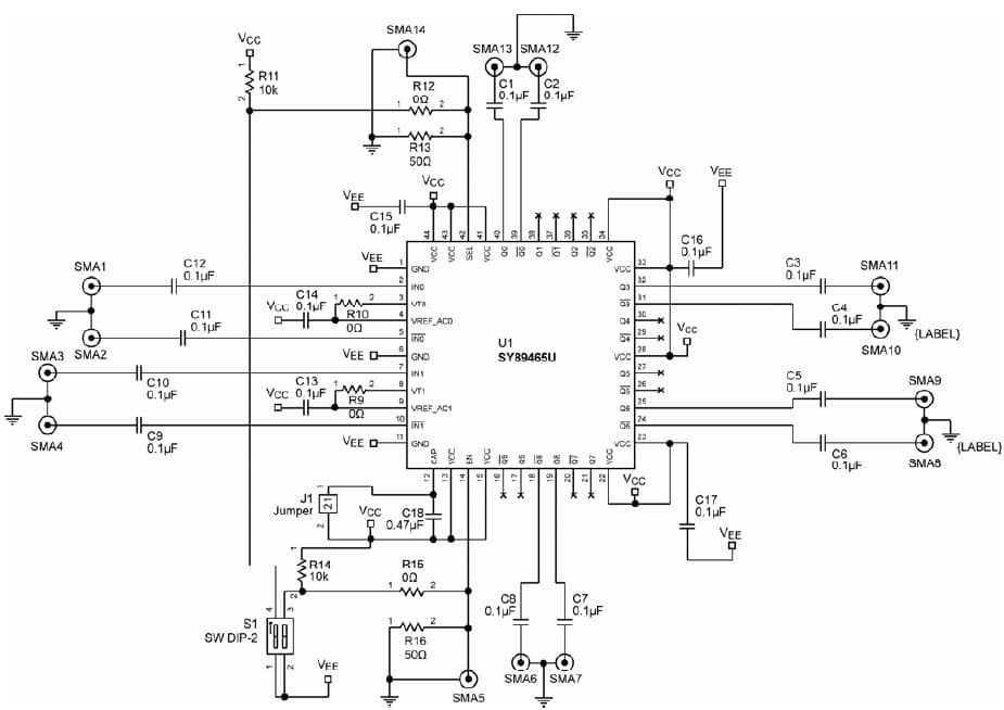 SY89465U, Evaluation Board for the Clock Buffer for GB Ethernet Switch