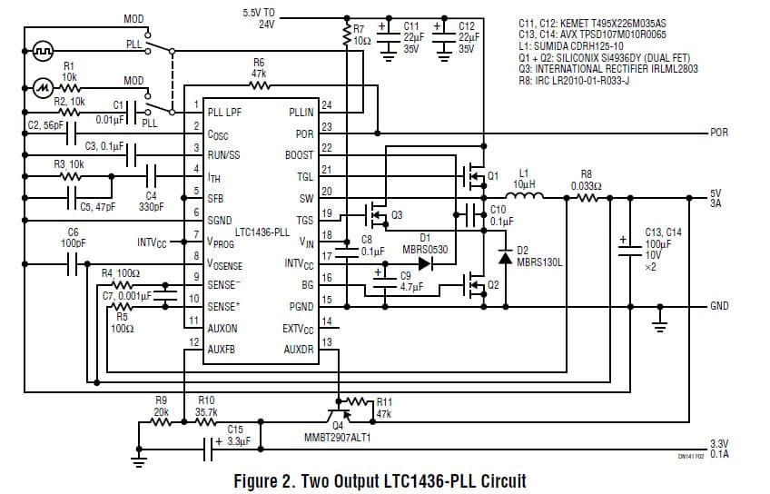 Two Output LTC1436-PLL Circuit