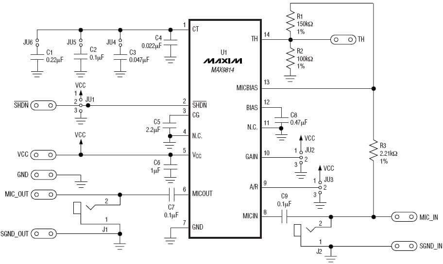 MAX9814EVKIT+, Evaluation Kit for MAX9814 1-Channel, Class-AB Audio Power Amplifier for Home Entertainment