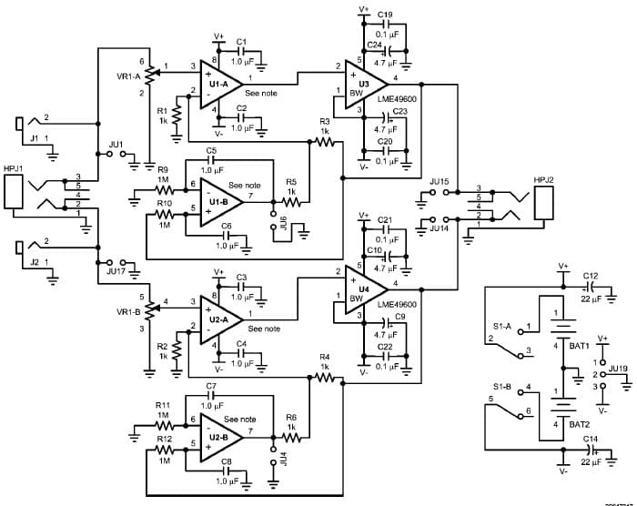 LM4562MABD, Evaluation Board for LM4562, 34-V High performance, High Fidelity Dual Audio Operational Amplifier