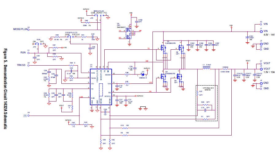 LTC3851AEUD-1 Demo Board with PGood Signal u 4.5V VIN 14V, VOUT = 1.5V @ 15A