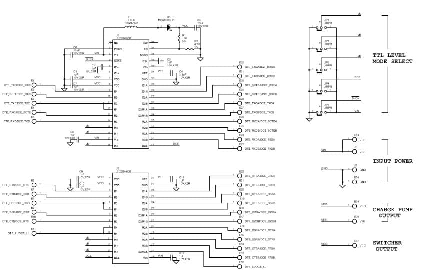 DC497A, Demo Board for LTC2846CG/LTC2844CG Software-Selectable Multi-Protocol Transceiver