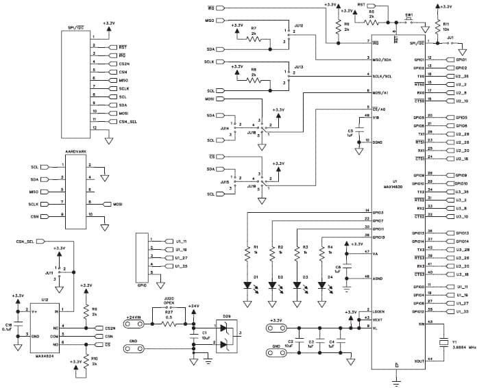 MAX14830EVKIT+, Evaluation Kit for MAX14830 3.3, 24V RS-485 Transceiver