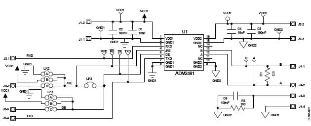 EVAL-ADM2481EBZ, Evaluation Board for 3.3,5V RS-485 Transceiver for Industrial Networking