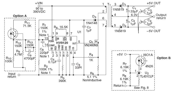 -5V, 5V DC to DC Multi-Output Power Supply