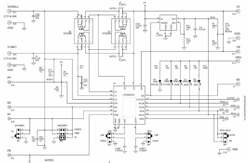 LTC2952 Demo Board, Push-Button Power Path Controller w/ Supervisor