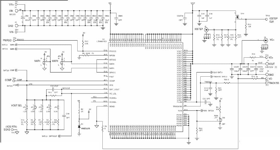 LTM4601 Demo Board, 30A Paralleled Polyphaser Step-Down Supply (Triple LTM4601)