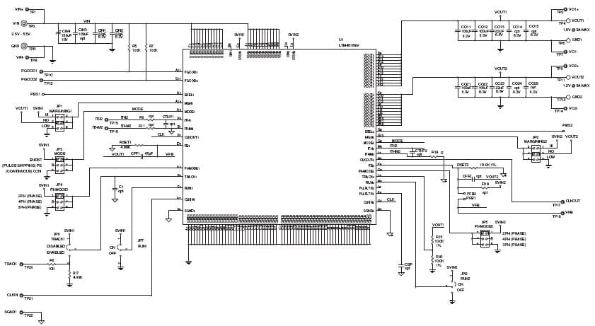 LTM4616EV Demo Board, Low Voltage Dual 8A or Single 16A module Regulator