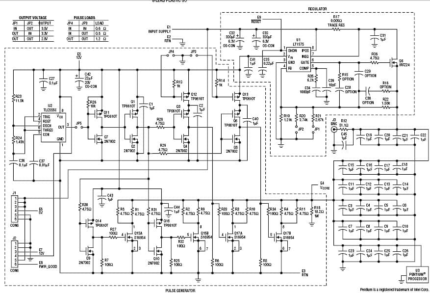 DC136A, LT1575 Demo Board, UltraFast Linear Regulator for Microprocessor Power