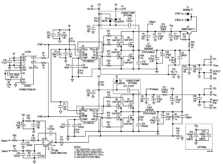 LTC1430ACS Demo Board, LOW VOLTAGE 30 AMP POWER SUPPLY, 5Vin, 2.5Vout @30A