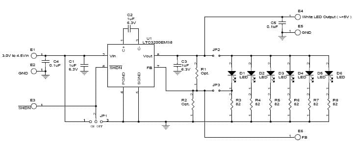 LTC3200 Demo Board, Constant Frequency Charge Pump