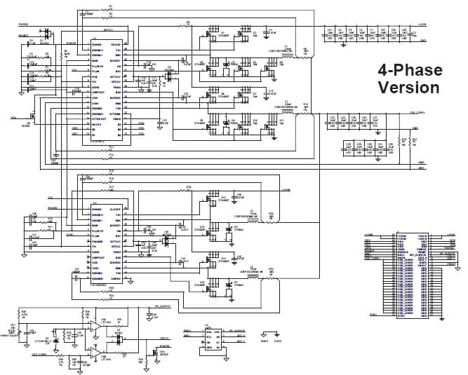 DC449A-B, Demo Board based on LTC1629-6EG, 12Vin, 45Aout 4-Phase VRM, AMD Server (Hammer Processor)