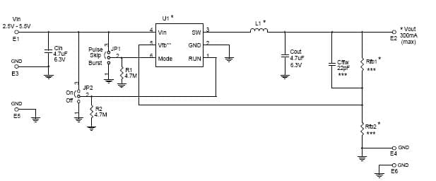 DC480A-F, Demo Board Using LTC3405AES6 2.5 to 5.5 Vin, ADJ 1.2Vout @ 300mA Thin SOT Synchronous Buck Regulator with High Efficiency Inductor