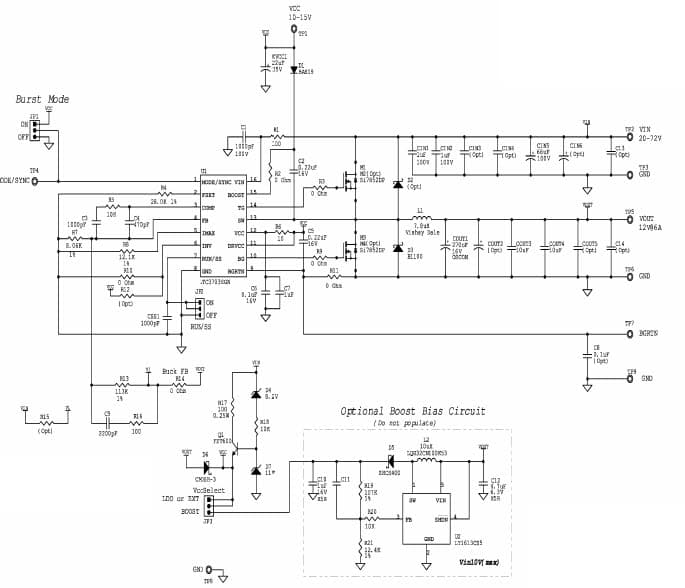 LTC3703EGN Demo Board, High Input Voltage, Step-Down 6A Power Supply, 20 to 72Vin, 12Vout@6A