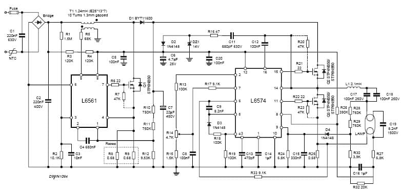 1-Lamp, Electronic Ballast Lamp Driver for Electronic Ballast