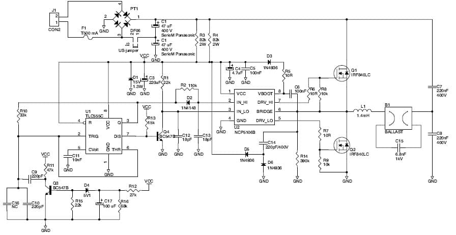 1-Lamp, 36W Electronic Ballast Lamp Driver for Electronic Ballast