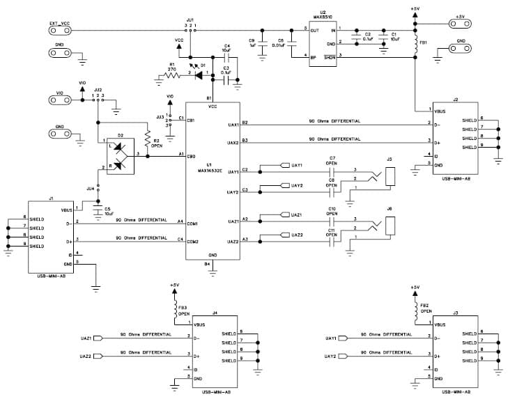 MAX14532EEVKIT+, Evaluation Board for Analog Switch for Laptop