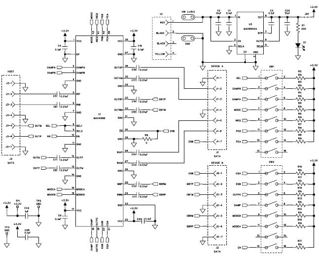 MAX4986EVKIT+, Evaluation Board for Single 2:1 Analog Multiplexer for Servers