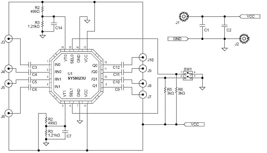 SY58023U, Evaluation Board for Analog Switch for GB Ethernet Switch