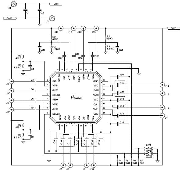 SY58024U, Evaluation Board for Analog Switch for GB Ethernet Switch