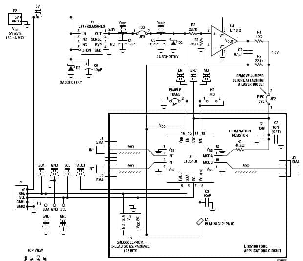 DC499A, Demo Board for LTC5100EUF Laser Driver Kit, includes DC636A and DC669A