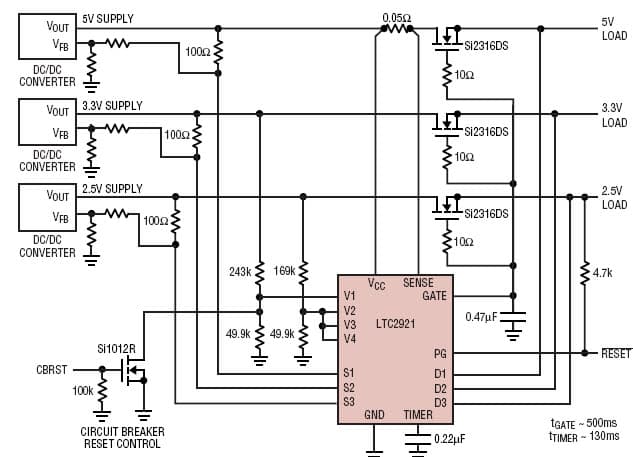 LTC2921, A 3-supply tracker and monitor