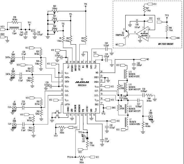 MAX3869EVKIT, MAX3869 Evaluation Kit is an assembled demonstration board that provides electrical evaluation of the MAX3850