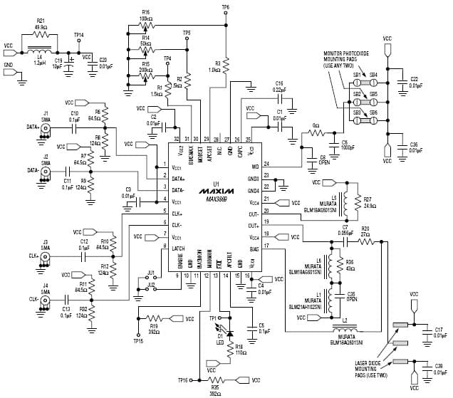 MAX3869EVKIT, Evaluation Kit for MAX3869 Laser Driver for SONET