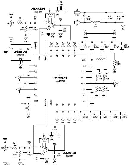 MAX3934EVKIT, MAX3934 Evaluation Kit is an assembled demonstration board that provides electrical evaluation of the MAX3934 10.7Gbps compact laser driver