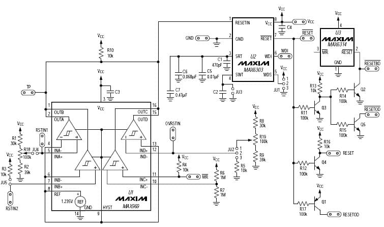 SUPEVKIT, Supervisory Circuit Evaluation Kit for the MAX6311 Processor Supervisor