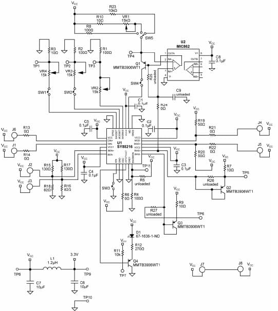 SY88216L EV, SY88216L Evaluation Board allows for checking the performance of the SY88216