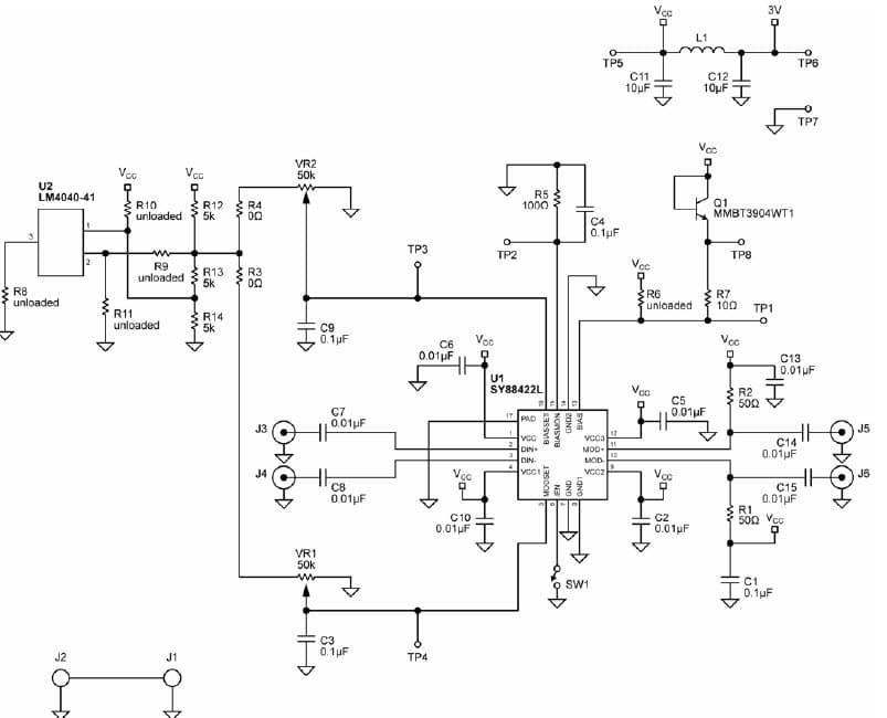 SY88422L EV, Electrical Evaluation Board allows for checking the performance of the SY88422L while driving a passive load