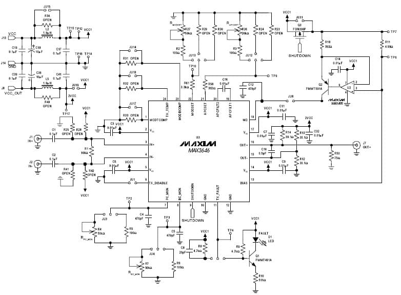 MAX3646EVKIT, MAX3646 Evaluation Kit is an assembled demonstration board that provides complete electrical evaluation of the MAX3646