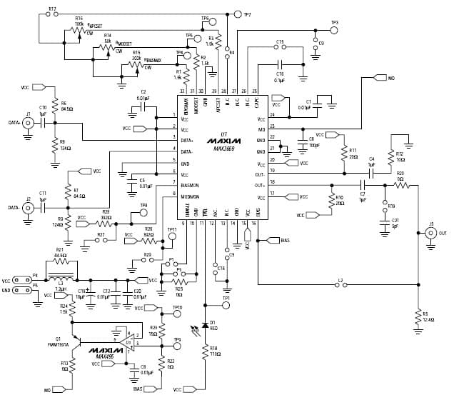 MAX3669EVKIT, Evaluation Kit for MAX3669 Laser Driver for SONET