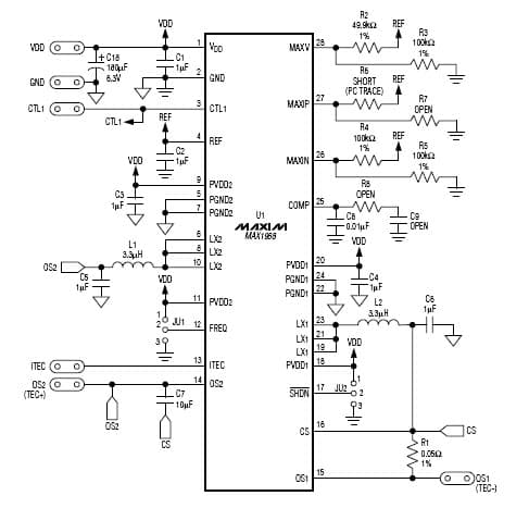 MAX1968EVKIT, Evaluation Board for the MAX1968 Contactor Power Driver for Optical Networking: Video over Fiber