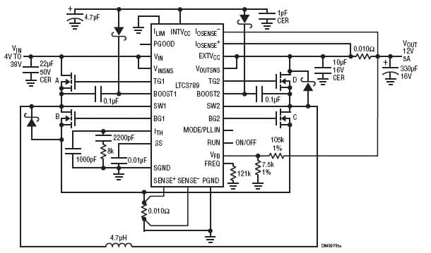 LTC3789, High Efficiency 4-Switch Buck-Boost Controller Provides Accurate Output Current Limit