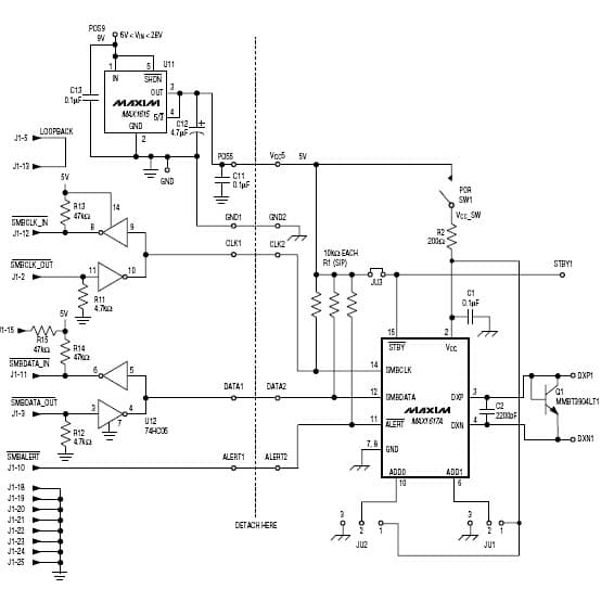 MAX1617AEVKIT, Evaluation Board for MAX1617A temperature-sensor IC