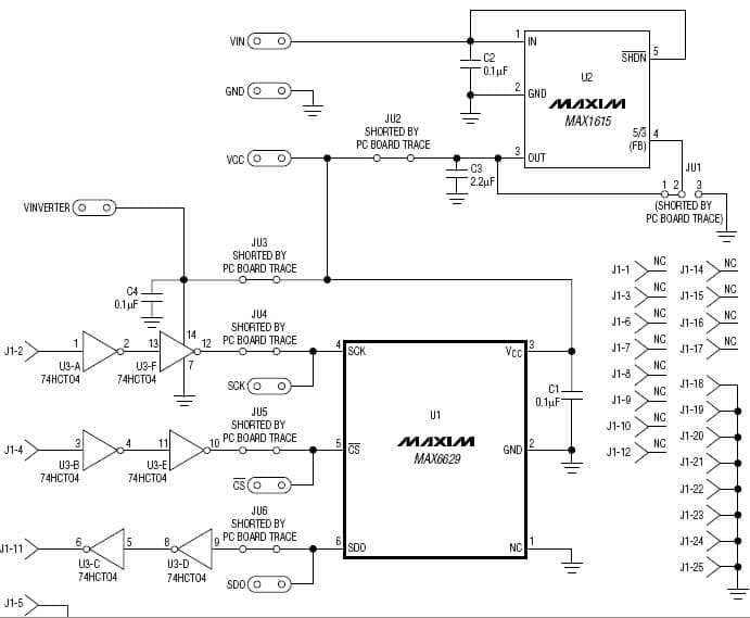 MAX6629EVKIT, Evaluation Board for MAX6629 temperature sensor