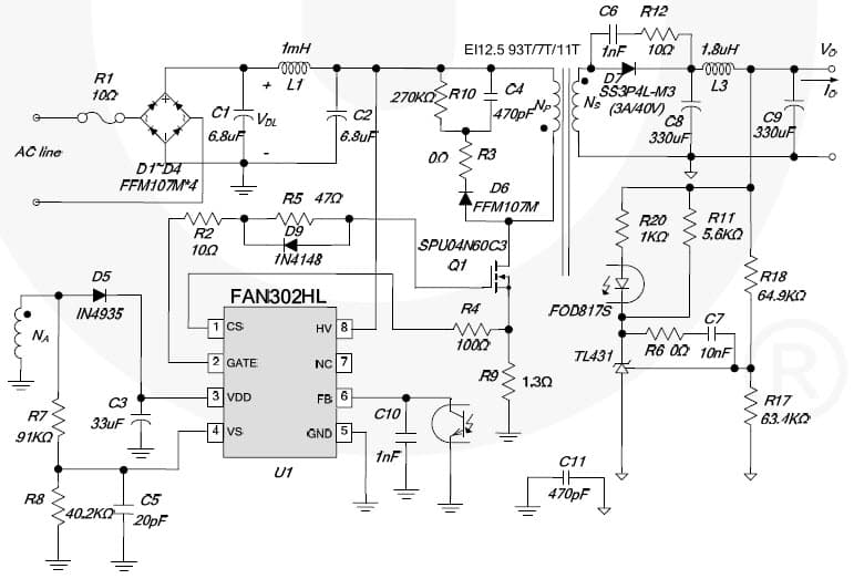 RD-350, Reference Design for 5W, 5V AC to DC Single Output Power Supply for Cellular Phone