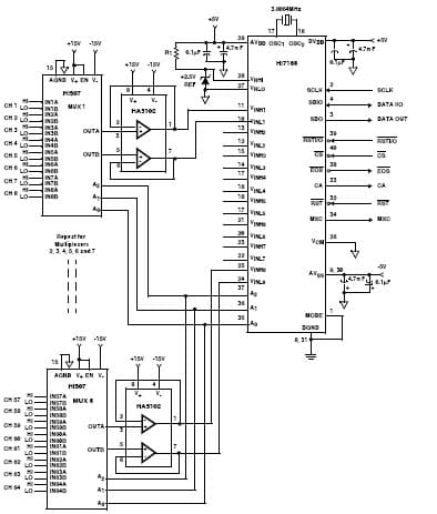 AN9634, Application Note Using the HI7188 to Create a 64 Channel Multiplexed System