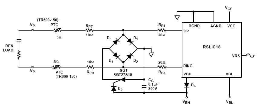 Implementing Tip and Ring Protection Circuitry For the HC5518X Ringing SLIC Family