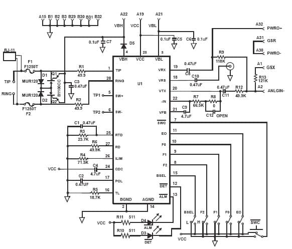 AN9930.1, Operation of the HC55185 Ringing SLIC & TCM38C17 Evaluation Module