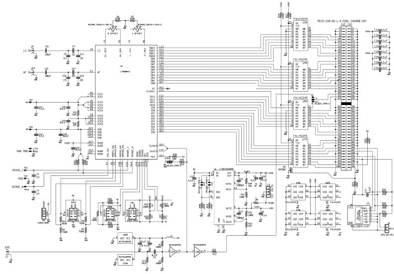 DC1513B-AD, Demo Board for the LTM9004-AD, 20-MHz LPF, 14-bit, 125Msps Direct Conversion Receiver