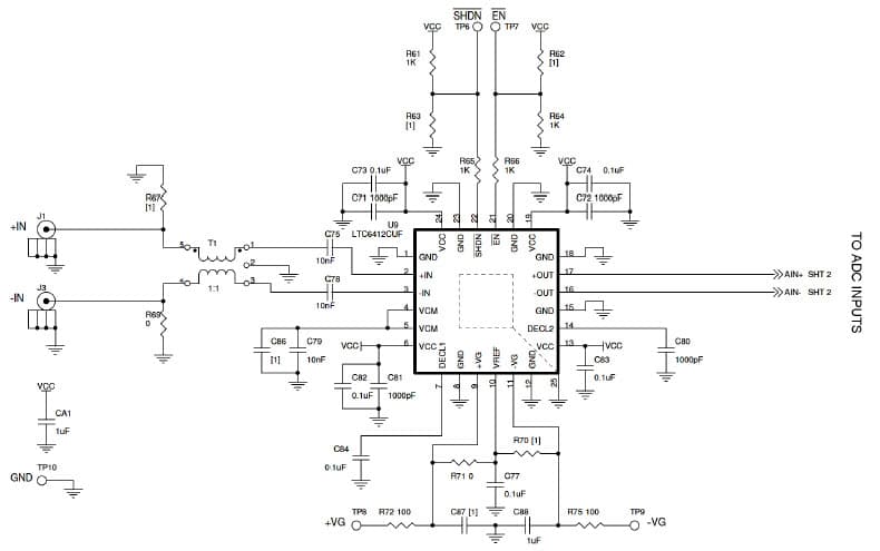 DC1600A, Demo Board for the LTC6412, LTC2261-14 10MHz to 800MHz, 31dB Range Analog Controlled VGA