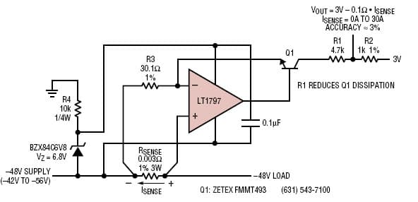 -42 to -56V Analog Amplifier for Instrumentation