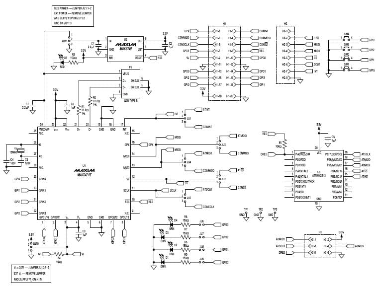 MAX3420EEVKIT-2+, Evaluation Kit-2 for the MAX3420E USB Peripheral Controller with SPI interface