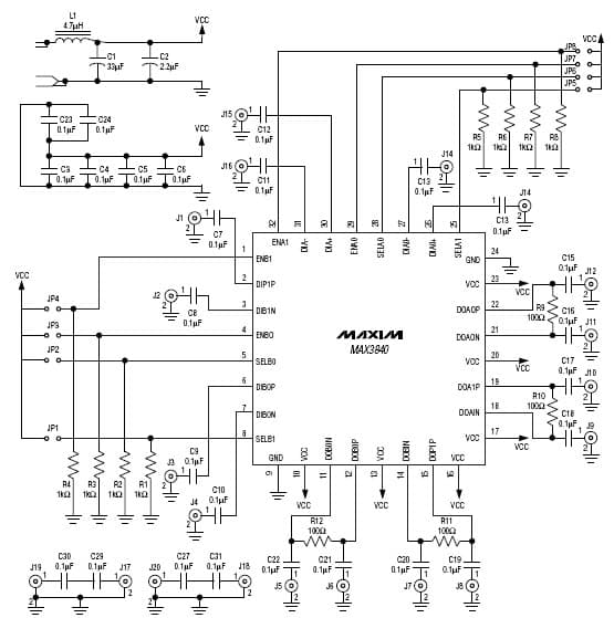 MAX3840EVKIT, Evaluation Board for Analog Switch for SONET