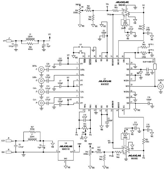 MAX3935EVKIT, Evaluation Kit for MAX3935 Laser Driver for SONET